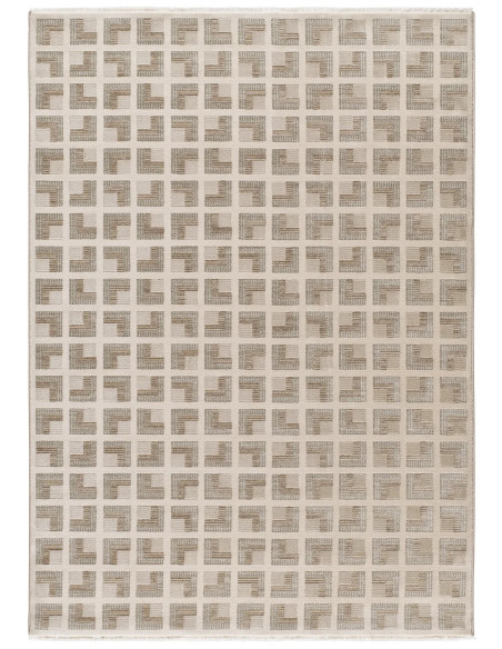 Alfombra geométrica con flecos Ona 52094 Beige