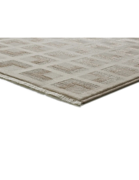Ona 52094 Beige Geometric Rug with Fringe