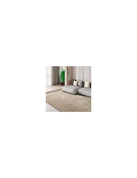 Ona 52100 Beige Geometric Rug with Fringe
