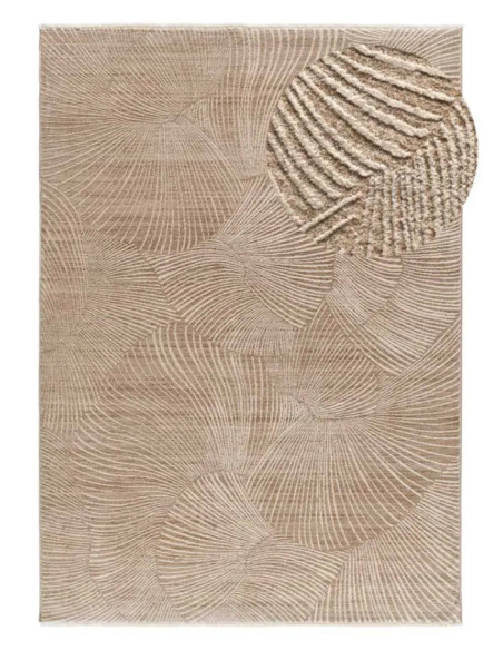 Ona 52100 Beige Geometric Rug with Fringe