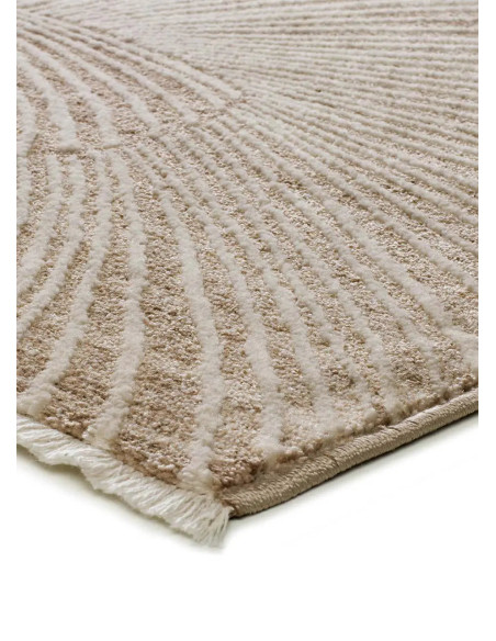 Ona 52100 Beige Geometric Rug with Fringe