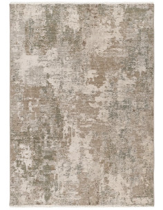 Ona 52093 Green Abstract Rug with Fringe 2
