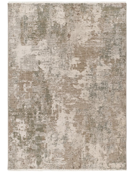 Ona 52093 Green Abstract Rug with Fringe
