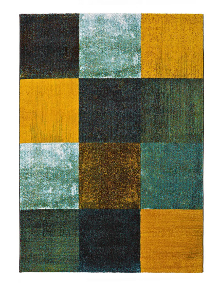 Alfombra geométrica a cuadros multicolor Moar 16187