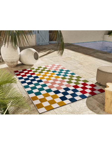 Alfombra con relieve de exterior Mila 23516 Multicolor