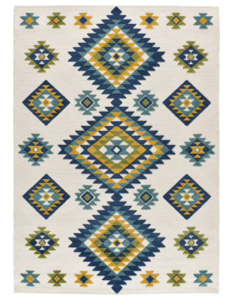 Alfombra étnica con relieve de exterior Mila 23532 Multicolor