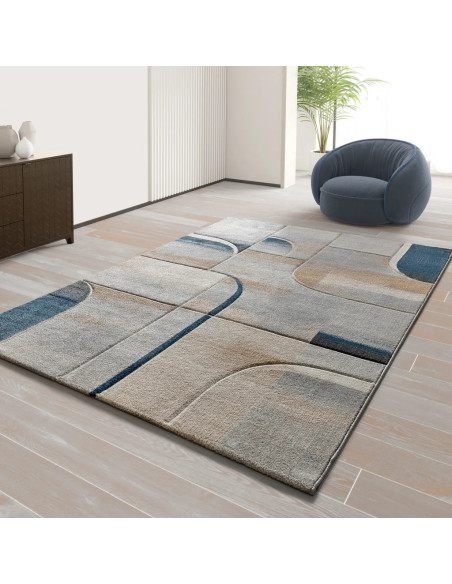 Alfombra abstracta en tonos azules Medel 40379