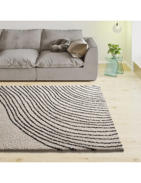Lush Coastalina White Wavy Shaggy Rug