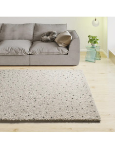 Lush Dottie cream shaggy rug with black dots