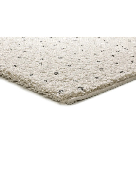 Alfombra shaggy crema con puntos negros Lush Dottie