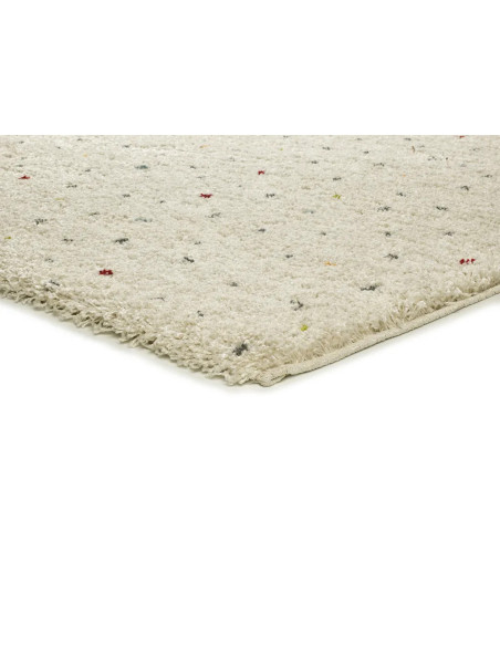 Alfombra shaggy crema con puntos multicolor Lush Dottie