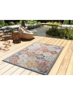 Alfombra vintage de exterior Luna 20092 Multicolor