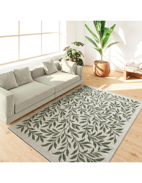 Alfombra de exterior con motivos florales Lua 3103 Verde