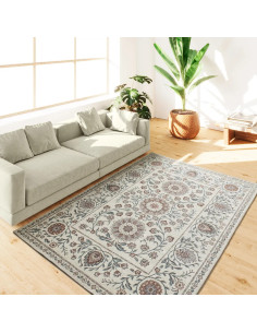 Lua 3104 Blue Classic Outdoor Rug with Floral Patterns