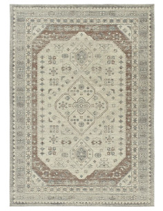 Lua 3111 Grey and Rust-Red Vintage-Look Distressed Outdoor Rug 2