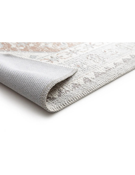Alfombra de exterior vintage efecto desgastado Lua 3111 gris y caldera