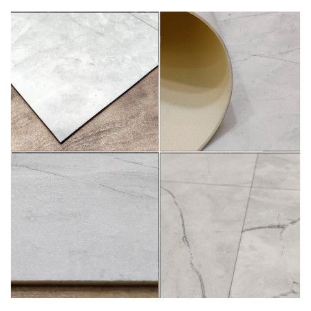 Alfombra vinilo Qualitá, mármol y madera, toque elegante y funcional.