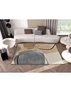 Lessia Abstract Beige and Grey Rug