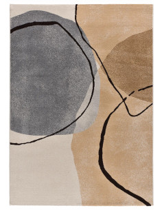 Lessia Abstract Beige and Grey Rug 2