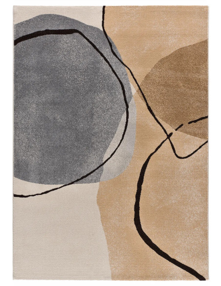 Lessia Abstract Beige and Grey Rug
