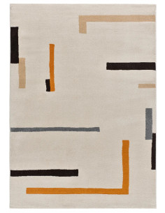 Lessia Geometric Rug – Orange and Black Linea 2