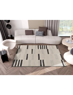 Lessia Mosaica Grey and Black Geometric Rug