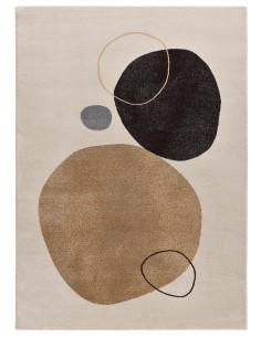 Lessia Peblinne Abstract Circles Rug – Beige and Black 2