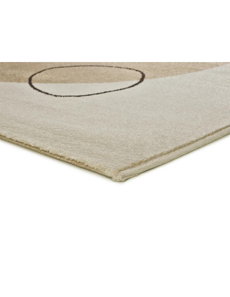 Lessia Peblinne Abstract Circles Rug – Beige and Black
