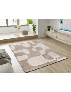 Alfombra geométrica Lena 40314 Crema