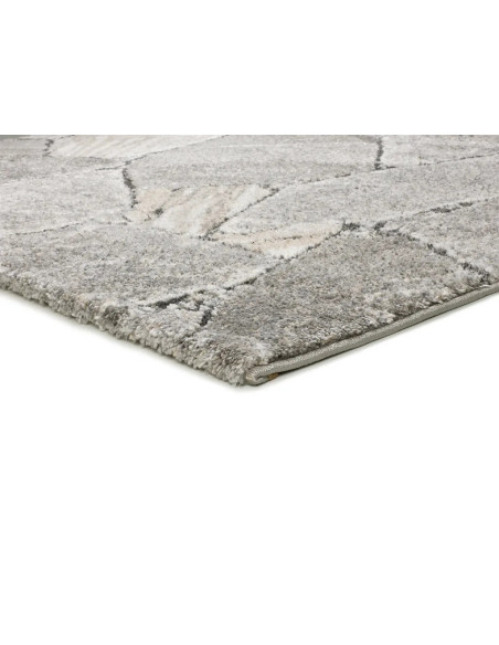 Kivet 9055 Grey Marble-Effect Shaggy Rug