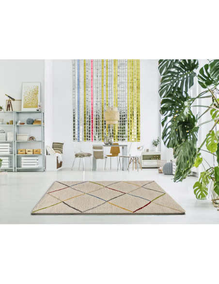 Alfombra shaggy de Estilo escandinavo Kasbah 8600 Blanco