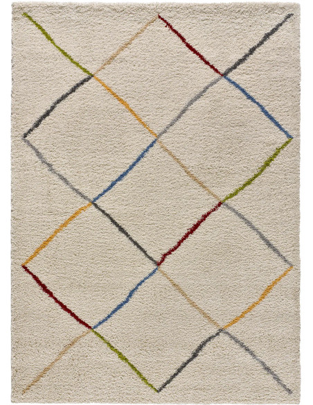 Alfombra shaggy de Estilo escandinavo Kasbah 8600 Blanco