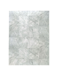 Custom-made Qualita vinyl rug, marble and wood, elegant and functional touch at alfombrasimperio1979.com 2