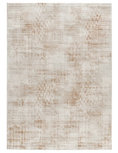Keops 4448 Beige and Rust Geometric Textured Rug 2