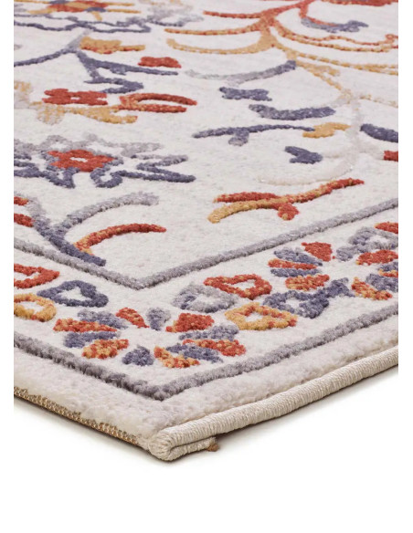 Luly 13025 classic multicolored rug with floral motifs