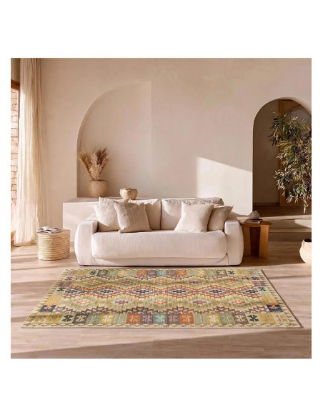 Alfombra lavable kilim multicolor Serak 1044