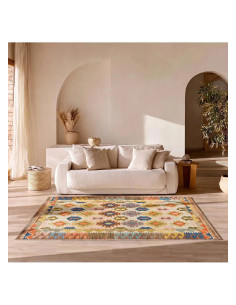 Alfombra lavable kilim multicolor Serak 1048