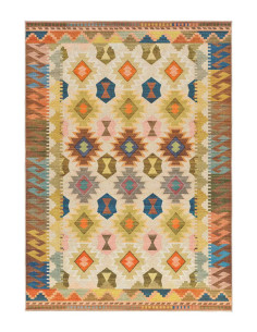 Alfombra lavable kilim multicolor Serak 1048 2