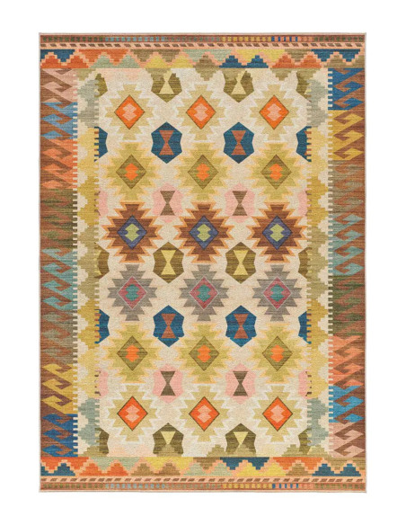Alfombra lavable kilim multicolor Serak 1048