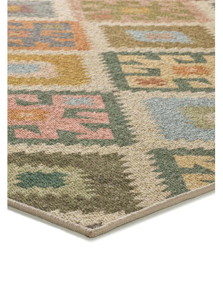 Alfombra lavable kilim multicolor Serak 1049