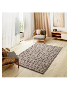 Juno 13 Beige Scandinavian Style Embossed Rug