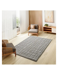 Juno 13 Grey Scandinavian Style Embossed Rug