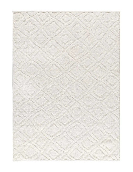 Alfombra de estilo escandinavo con relieve Juno 111 Blanco