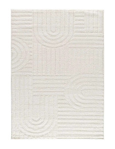 Alfombra geométrica estilo escandinavo con relieve Juno 54406 Blanco 2