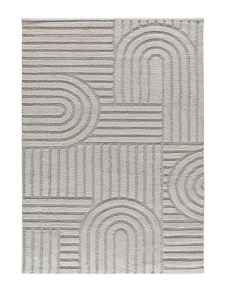 Juno 54406 Grey Geometric Scandinavian Style Rug with Relief