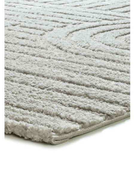 Juno 54406 Grey Geometric Scandinavian Style Rug with Relief