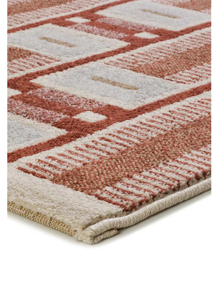 Astra 13009 geometric rug in rust