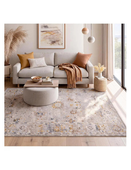 Berta 5204 classic beige and multicolored rug