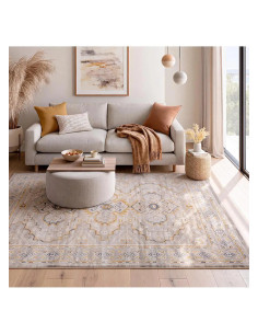 Berta 5211 classic beige and mustard rug