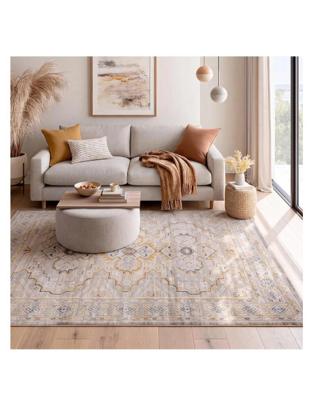 Berta 5211 classic beige and mustard rug